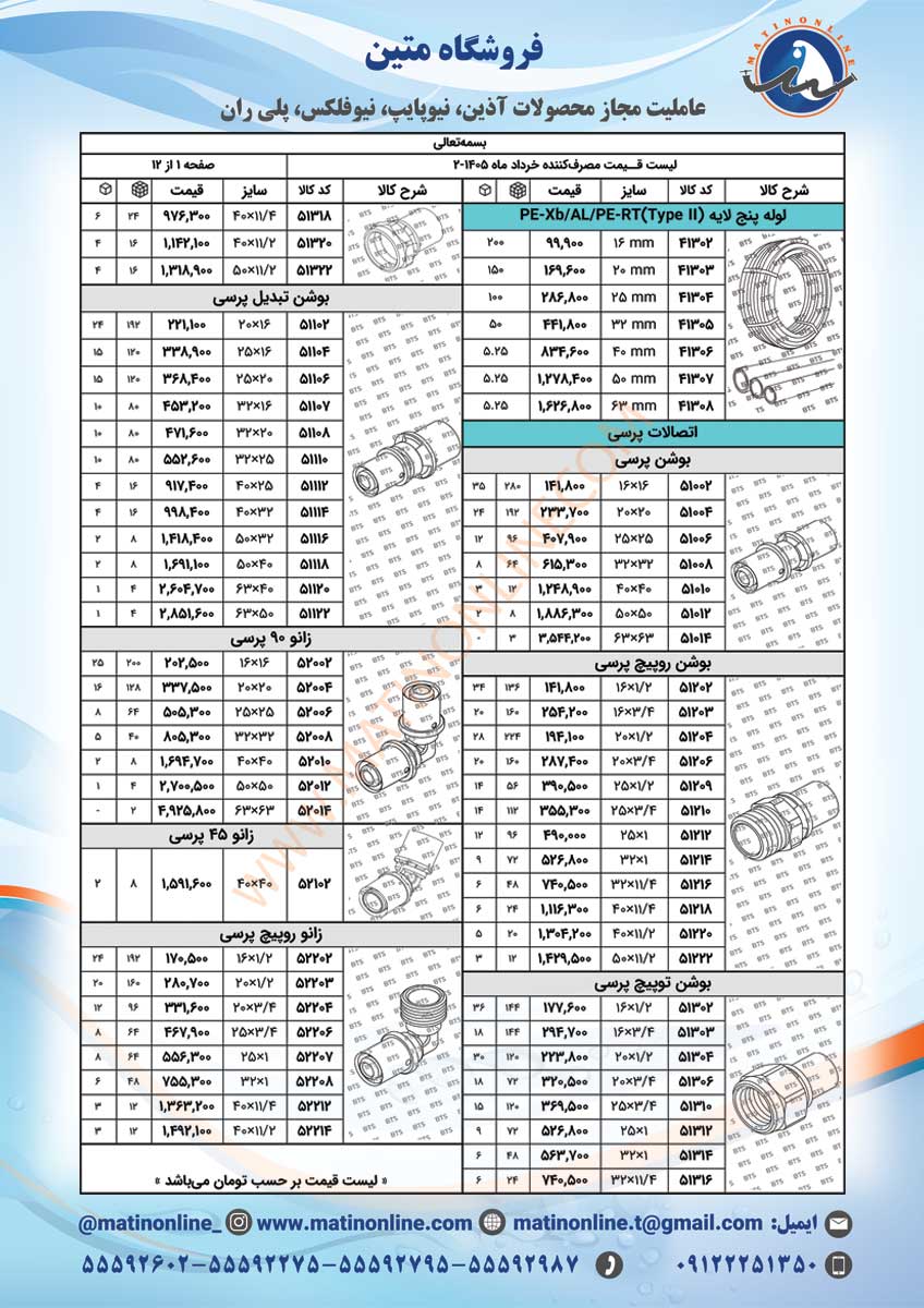 لیست قیمت بی تی اس