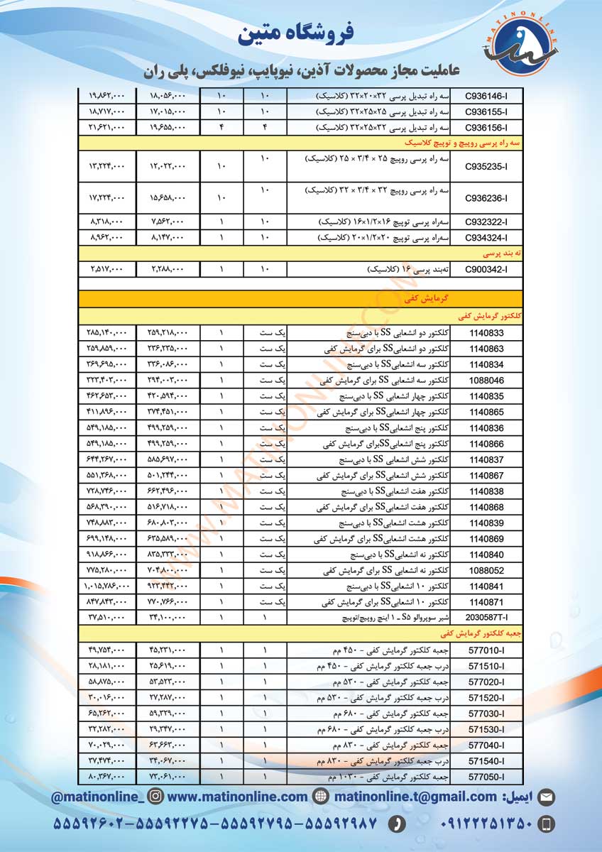 لیست قیمت سوپرپایپ