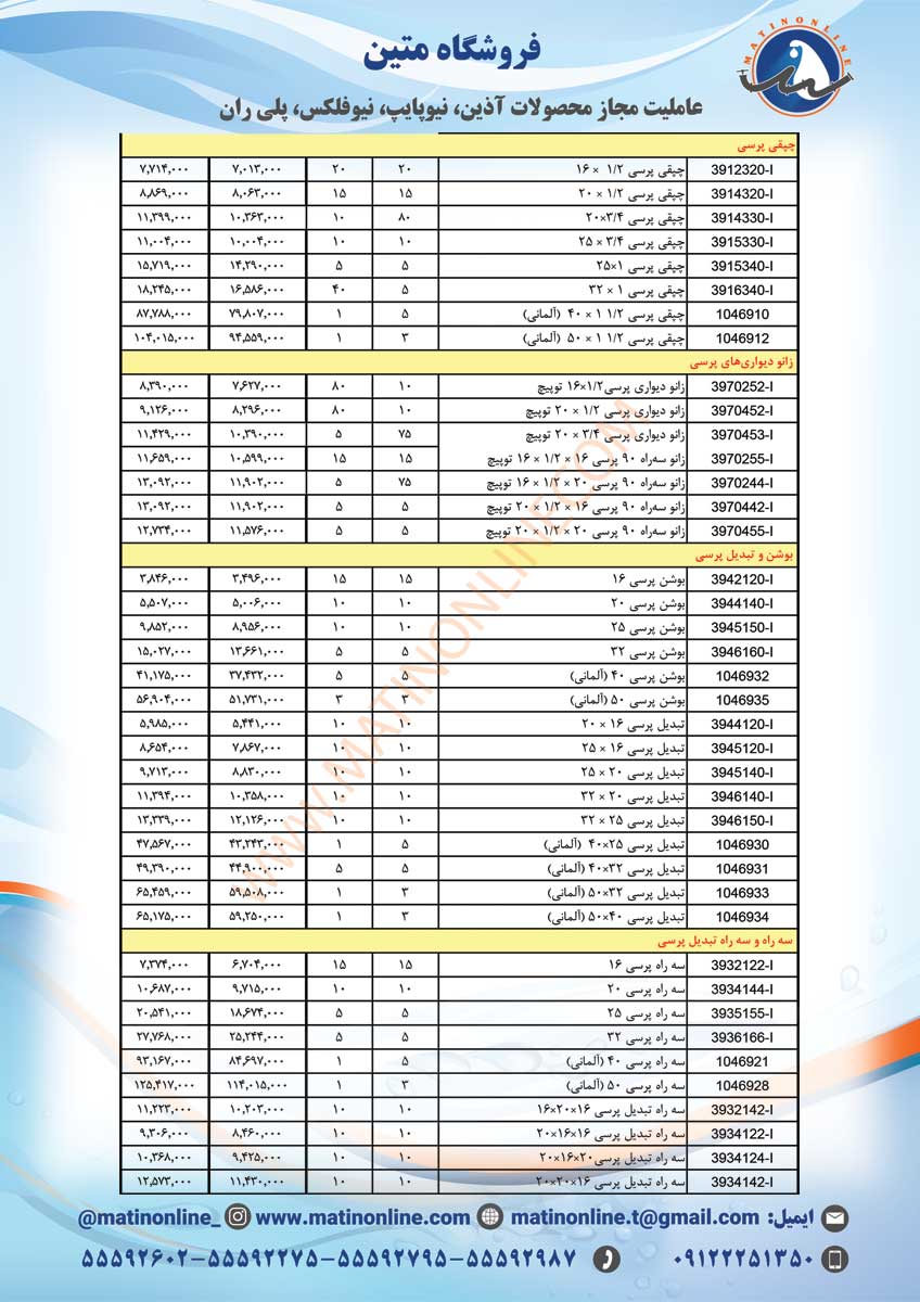 لیست قیمت سوپرپایپ